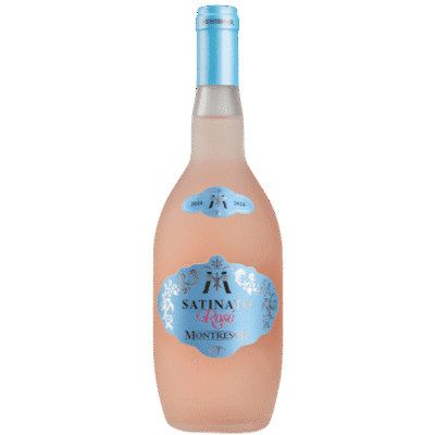 Rosé Weinflasche Satinato Rosé Montresor, Schweizer Wein, Fruchtig und erfrischend.